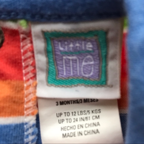 Little Me Baby Colorful Stripe Short Sleeve Onesie - Picture 2 of 7